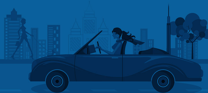 Car insurance with city background